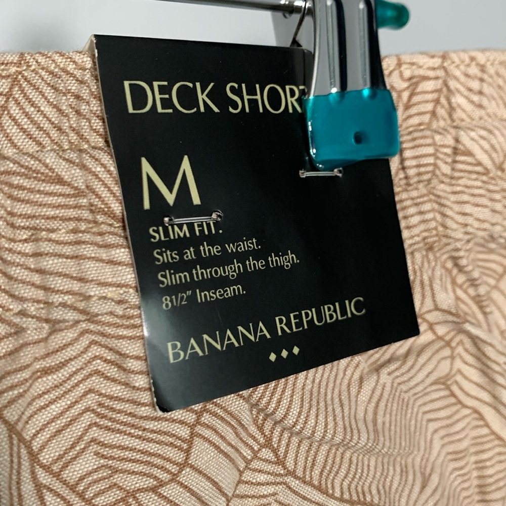 Banana Republic Palm Print Deck Short Slim Fit Brown Size M NWT - Picture 4 of 7